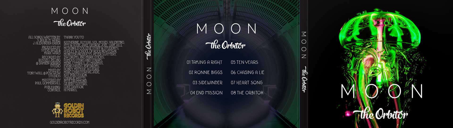 Moon The Orbitor outside CD cover by Moon the band, album art by Foxie Web Design located in Central Coast NSW