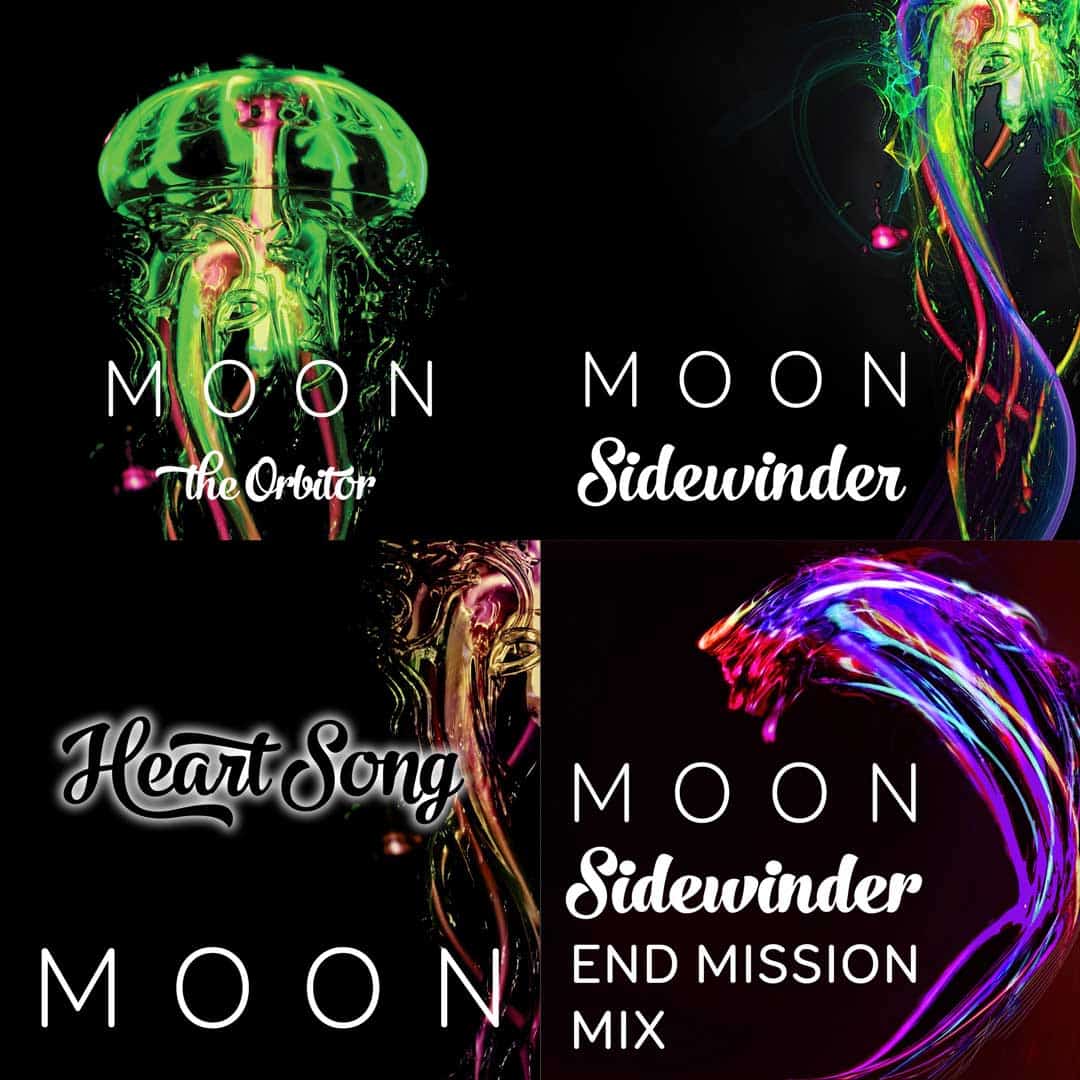Moon The Orbitor music singles by Moon the band, album art by Foxie Web Design located in Central Coast NSW