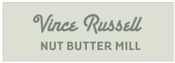 Vince Russell Nut Butter Mill logo design by Foxie Web Design from Sydney to Newcastle and beyond