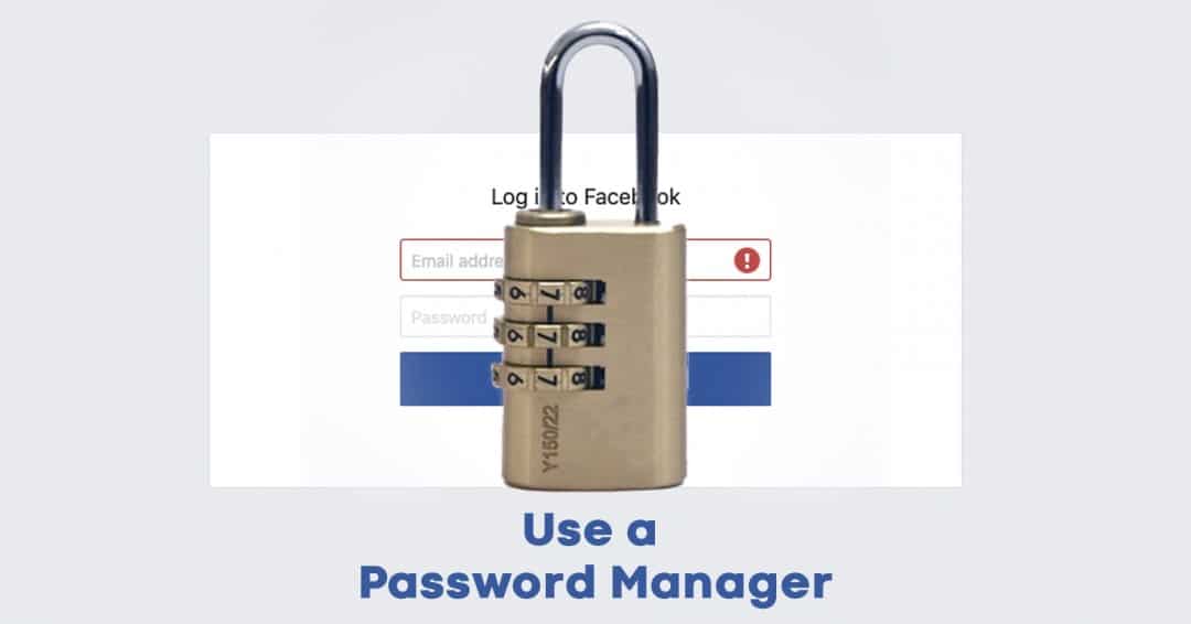 Use a password manager promtional graphic by Foxie Web Design based in the Central Coast NSW